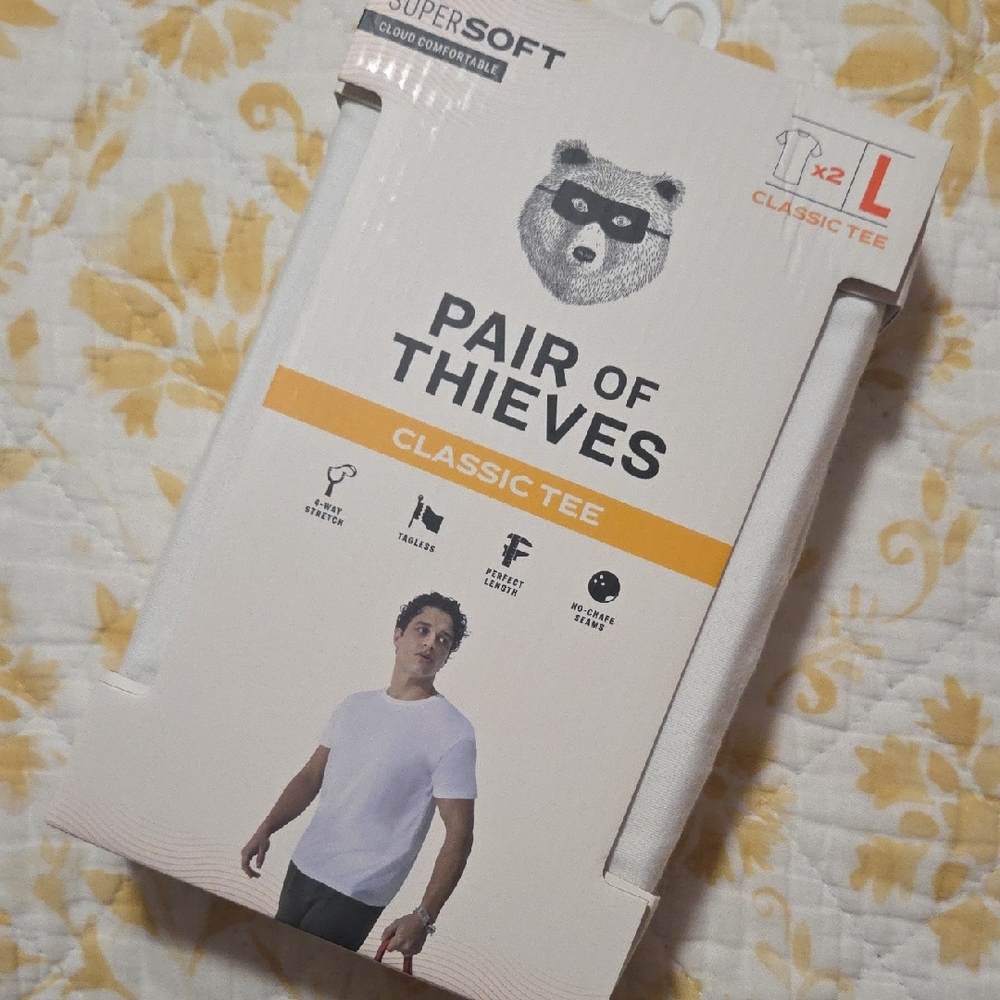 Men’s Classic Tee - White (2-Pack) PAIR OF THIEVES LG